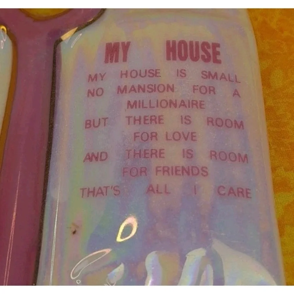Vintage Ceramic Kitchen Prayer My House Poetry Floral Las Vegas Spoon‎ Rest